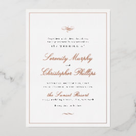 Klassieke Elegance Script Roos Gold Simple Wedding Folie Uitnodiging
