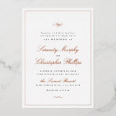 Klassieke Elegance Script Roos Gold Simple Wedding Folie Uitnodiging (Voorkant)
