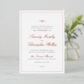 Klassieke Elegance Script Roos Gold Simple Wedding Folie Uitnodiging (Staand Voorkant)