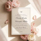 Klassieke elegance script zwart-wit huwelijk kaart