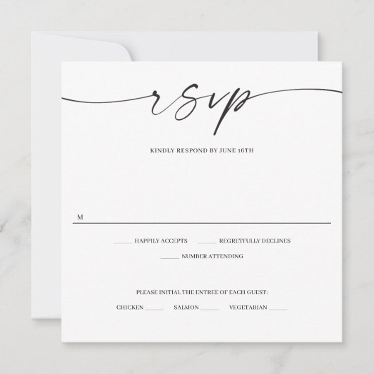 Klassieke Elegance Wedding RSVP-kaart (Voorkant)