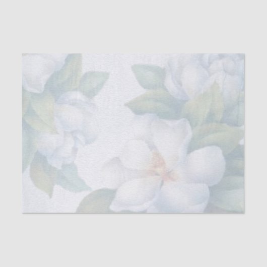 Klassieke Elegance White Magnolia Flower Waterverf Tissuepapier (Voorkant)