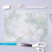 Klassieke Elegance White Magnolia Flower Waterverf Tissuepapier (Craft)