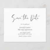 Klassieke Elegance White Script Save the Date Budg (Voorkant)