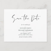 Klassieke Elegance White Script Save the Date Budg Briefkaart (Voorkant)