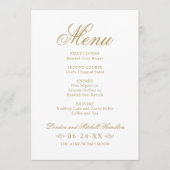 Klassieke Elegant Antiek Gold Wedding Monogram Menu (Voorkant)