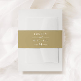 Klassieke Elegant Antiek Gold Wedding Monogram Uitnodigingen Wikkel