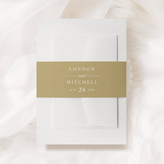 Klassieke Elegant Antiek Gold Wedding Monogram Uitnodigingen Wikkel