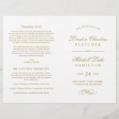 Klassieke Elegant Antiek Gold Wedding Programma's (Voorkant)