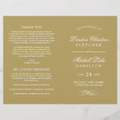 Klassieke Elegant Antiek Gold Wedding Programma's (Voorkant)