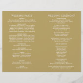 Klassieke Elegant Antiek Gold Wedding Programma's (Achterkant)