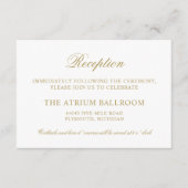 Klassieke Elegant Antiek Gold Wedding Reception Informatiekaartje (Voorkant)