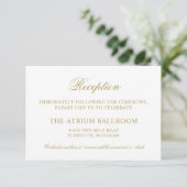 Klassieke Elegant Antiek Gold Wedding Reception Informatiekaartje (Staand voorkant)