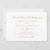 Klassieke Elegant Antiek Gold Wedding Save The Date (Voorkant)