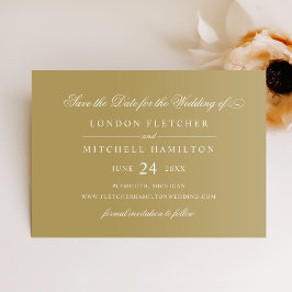 Klassieke Elegant Antiek Gold Wedding Save The Date