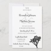 Klassieke Elegant B&W Joshua tree Silhouette Weddi Kaart (Voorkant)