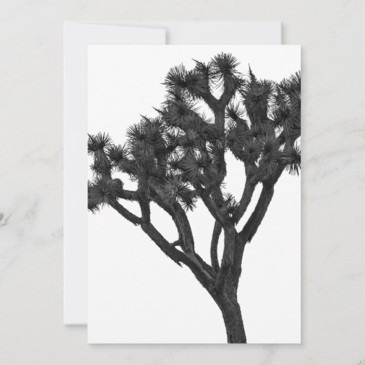 Klassieke Elegant B&W Joshua tree Silhouette Weddi Kaart (Achterkant)