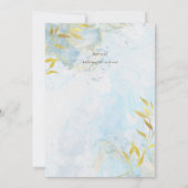 Klassieke Elegant BAPTISM nodigt Aqua Blue Gold ui (Achterkant)