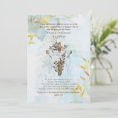 Klassieke Elegant BAPTISM nodigt Aqua Blue Gold ui Kaart (Staand voorkant)