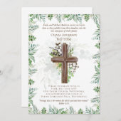 Klassieke Elegant BAPTISM nodigt Greenery Leaves u (Voorkant / Achterkant)