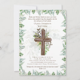 Klassieke Elegant BAPTISM nodigt Greenery Leaves u