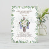 Klassieke Elegant BAPTISM nodigt Greenery Lilys ui (Staand voorkant)