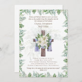 Klassieke Elegant BAPTISM nodigt Greenery Lilys ui (Voorkant / Achterkant)