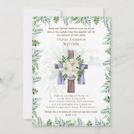 Klassieke Elegant BAPTISM nodigt Greenery Lilys ui