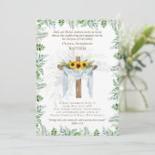 Klassieke Elegant BAPTISM nodigt Greenery Zonneblo (Staand voorkant)