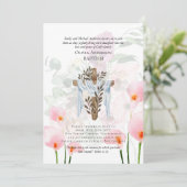 Klassieke Elegant BAPTISM nodigt roze Calla Lilys  (Staand voorkant)