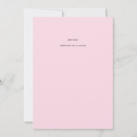 Klassieke Elegant BAPTISM nodigt roze Calla Lilys  (Achterkant)