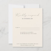 Klassieke Elegant Black en White Script Wedding RSVP Kaartje (Voorkant)