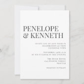 Klassieke Elegant Black en White Typography Weddin Kaart (Voorkant)