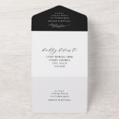 Klassieke Elegant Black en White Wedding All In One Uitnodiging (Buitenkant)