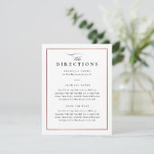 Klassieke Elegant Black en White Wedding Direction Informatiekaartje (Staand voorkant)