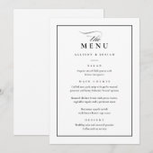 Klassieke Elegant Black en White Wedding Kaart (Voorkant / Achterkant)