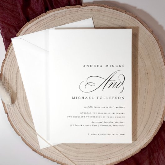 Klassieke Elegant Black en White Wedding Kaart