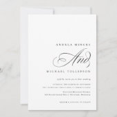 Klassieke Elegant Black en White Wedding Kaart (Voorkant)