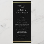 Klassieke Elegant Black en White Wedding Menu (Voorkant)