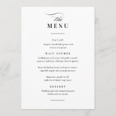 Klassieke Elegant Black en White Wedding Menu (Voorkant)