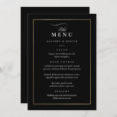Klassieke Elegant Black en White Wedding Menu (Voorkant / Achterkant)