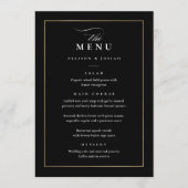 Klassieke Elegant Black en White Wedding Menu (Voorkant)