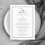 Klassieke Elegant Black en White Wedding Menu<br><div class="desc">Dit klassieke Elegante huwelijksmenu is eenvoudig en veelzijdig. Het beschikt over een chique zwart-wit ontwerp met een monogram,  scriptdetails,  eenvoudig lijst en formele bewerkbare tekst. Klik op de knop Bewerken om dit ontwerp aan te passen.</div>