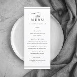 Klassieke Elegant Black en White Wedding Menu<br><div class="desc">Dit klassieke Elegante huwelijksmenu is eenvoudig en veelzijdig. Het beschikt over een chique zwart-wit ontwerp met een monogram,  scriptdetails,  eenvoudig lijst en formele bewerkbare tekst. Klik op de knop Bewerken om dit ontwerp aan te passen.</div>