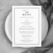 Klassieke Elegant Black en White Wedding Menu