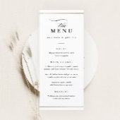 Klassieke Elegant Black en White Wedding Menu