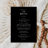 Klassieke Elegant Black en White Wedding Menu