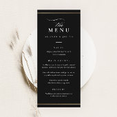 Klassieke Elegant Black en White Wedding Menu
