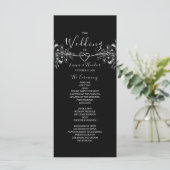 Klassieke Elegant Black en White Wedding Programmakaart (Staand voorkant)