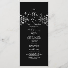 Klassieke Elegant Black en White Wedding Programmakaart